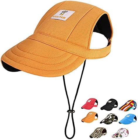 HIGH PAW Dog Hat Dog Sun Hat Dog Baseball Cap Dog Trucker Hat Dog Hats for Small Medium Large Dogs with Ear Holes Adjustable Drawstring Breathable Waterproof Design UV Protection Outdoor All Season