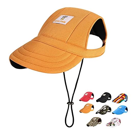 HIGH PAW Dog Hat Dog Sun Hat Dog Baseball Cap Dog Trucker Hat Dog Hats for Small Medium Large Dogs with Ear Holes Adjustable Drawstring Breathable Waterproof Design UV Protection Outdoor All Season