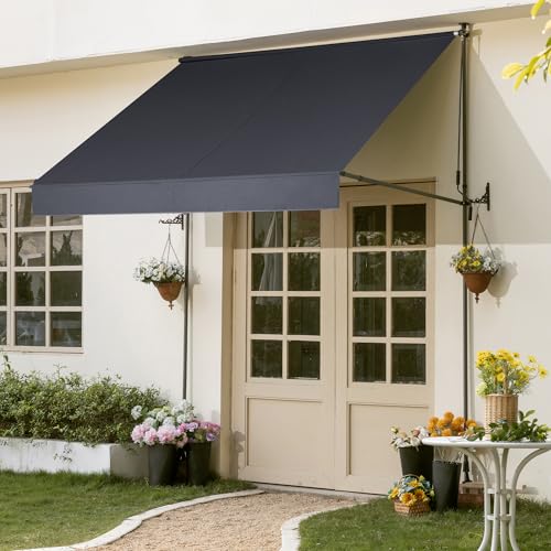 HOMEDEMO Manual Retractable Awning 79" W x 118" H,Side Bar 47-59in Patio Awning Retractable Outdoor Sunshade Shelter Height Adjustable Sunsetter Retractable Awning UV Protection for Backyard Garden HOMEDEMO Manual Retractable Awning 79" W x 118" H,Side Bar 47-59in Patio Awning Retractable Outdoor Sunshade Shelter Height Adjustable Sunsetter Retractable Awning UV Protection for Backyard Garden