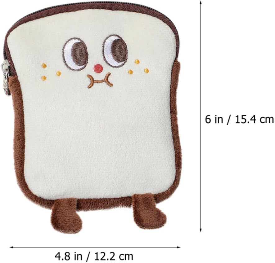 Cartoon Plush Coin Purse with Zipper for Travel Storage