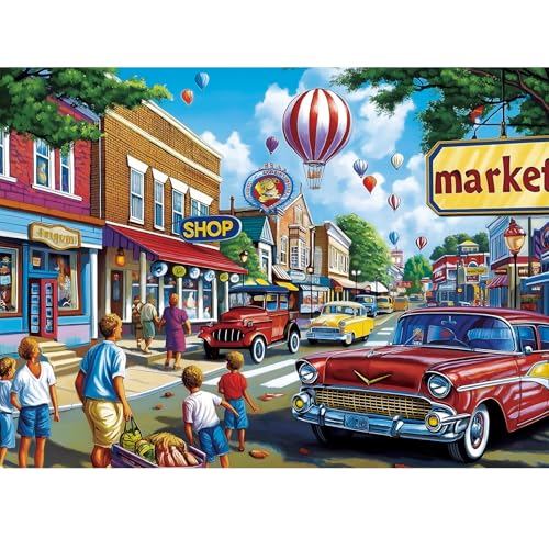500 Pieces Puzzle for Adults,Shopping Street Life Jigsaw Puzzle with