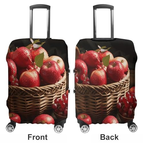 Red Fruit in A Basket Luggage Covers Tsa Approved Suitcase Cover Elastic Washable Luggage Sleeve Carry on Cover Protector Anti-Scratch Suitcase Protector Fits 19-30 Inch Case(XL)3