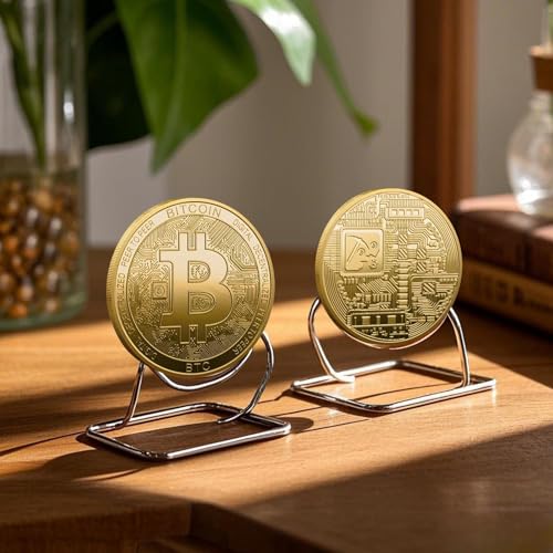 Bitcoin Coin Souvenir Gold Plated with Protective Case Physical Collectible for Decoration Commemoration Gifts Cryptocurrency Token BTC for Bitcoin Fans (5PCS) - Image 3