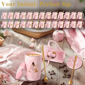 Personalized Ceramic Women Coffee Mug Tea Cup with Lid Heavy Pretty Large Pink Customized Cool Cute Women Birthday Christmas Gift for Her Wife Mother Day Grandma Girlfriend Friend Friendship Unique,A Personalized Ceramic Women Coffee Mug Tea Cup with Lid Heavy Pretty Large Pink Customized Cool Cute Women Birthday Christmas Gift for Her Wife Mother Day Grandma Girlfriend Friend Friendship UniqueA