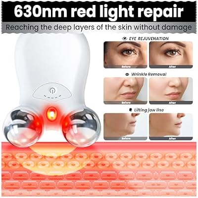 Microcurrent Facial Device,Latest Red Light Technology,Enhances The Ability to Lift The Face and Tighten The Skin,Facial Wrinkle Equipment,Smart Photon Micro-Current Device, Model:EP-300.