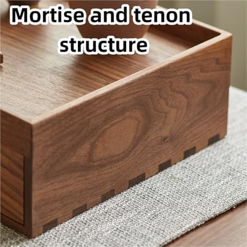 Rustic Solid Wood Desktop Organizer - Heavy Duty Jewelry & Tea Storage Box with Top Shelf - Stylish Keepsake Case for Office & Home (Brown, Large)