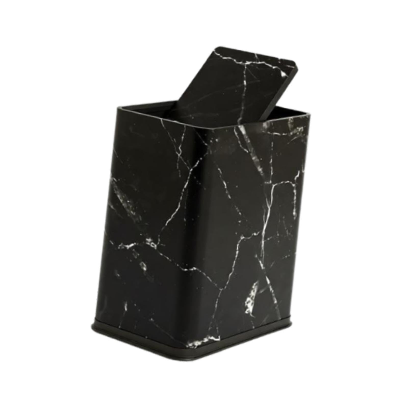 Bathroom Trash Can with Press Type Lid for Living Room Kitchen Restaurant Black-image-25