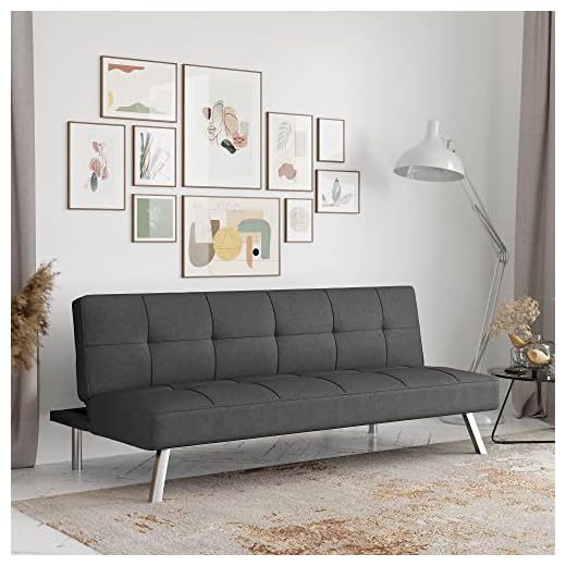 Serta Rane Collection Convertible Sofa, L66.1 x W33.1 x H29.5, Charcoal