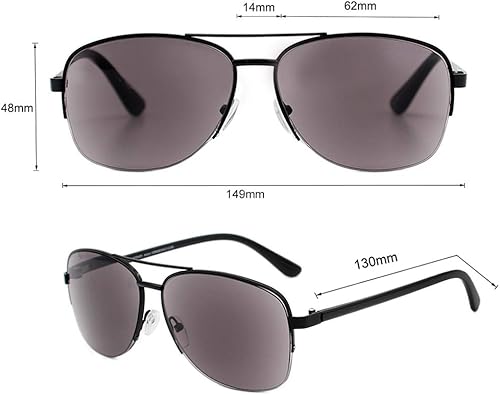 Miniatura 10 de VITENZI Anzio - Gafas de sol con lectores para hombres y mujeres, lentes de lectura de aviador tintados con sol integrados