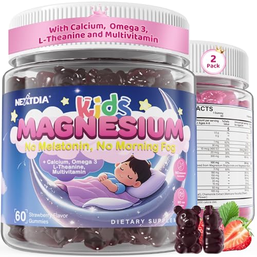 Image of Kids Magnesium Gummies + Calcium & Omega 3 for Sleep, No Melatonin, 120Cts