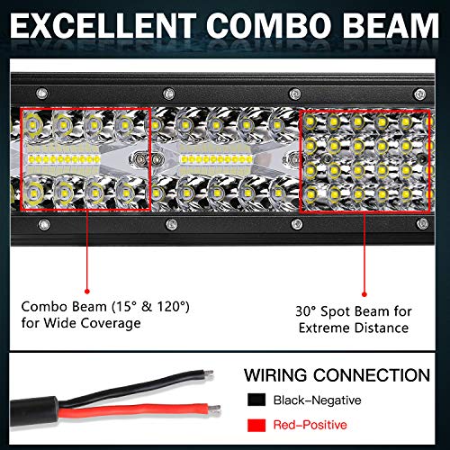 30 Inch LED Light Bar, OFFROADTOWN 496W Quad Row LED Driving Light Spot Flood Combo Beam Light Bar Off Road Fog Light for Truck Vehicle ATV UTV SUV Ford Boat
