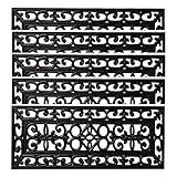 uyoyous 5 Stück Gummi Treppen Stufenmatten Relief rutschfeste Treppenstufe für den Innen- und Außeneinsatz 75 x 25x 0.5 cm Rechteckig Gummimatten (5mm-Schwarz)