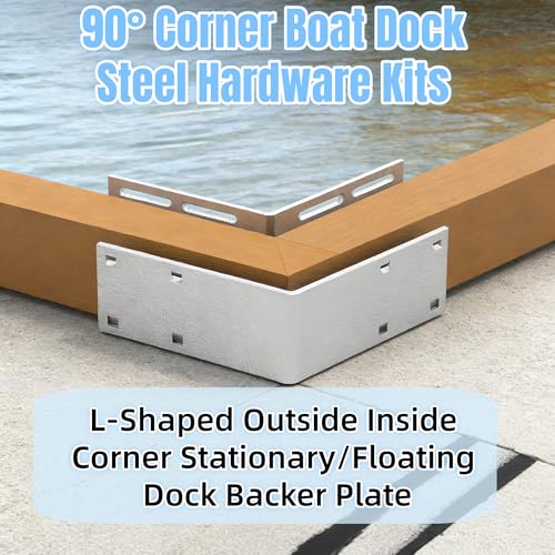 WIKELIDO Heavy Duty Galvanized Dock Hardware Kit, 90° Corner Boat Dock Steel Hardware Kits for Stabilizing Frame ，Heavy Duty L-Shaped Outside Inside Corner for Stationary/Floating Dock Backer Plate by WIKELIDO - Image 6