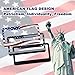 American Flag License Plate Frame - Airxwills Black Frame, 2 Packs Universal Aluminum for Front and Rear Car Tags.