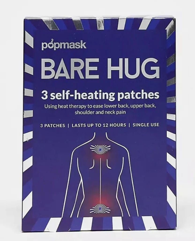 Popmask Bare Hug Self Heating Patches for Muscle Pain Relief Heat Therapy Patches for Neck, Shoulder, Upper & Lower Back Pain, Up to 12 Hours Warming Relief, Discreet Disposable Heat Pads
