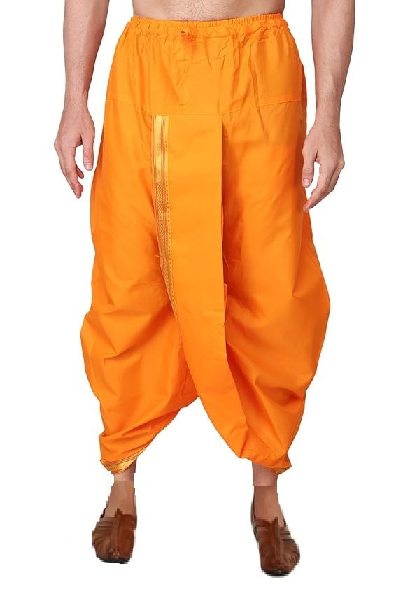 Readymade Elastic Silk Dhoti for Men, Free Size, Ready to wear Dhoti