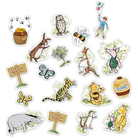 Cute Winnie Stickers 18 Designs 72Pcs The Pooh Baby Shower Decorations Winnie Bee Birthday Party Favors Water Bottle Stickers Pack for Kids Cover