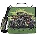 Boccsty Cartoon Monster Trucks Zipper Binder 3 Ring Binders Expanding File Folder Multi-Pocket Zipper Binder Organizer for School Shoulder Strap and Handle