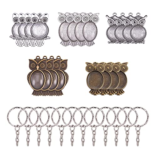 Cabochons en alliage et verre pour fabrication de bijoux et porte-clés en fer PH PandaHall