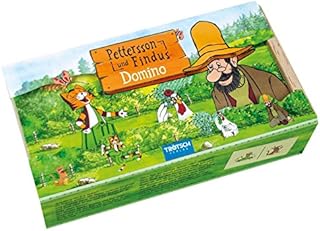 Holz-Domino Pettersson und Findus: in praktischer Holzbox mit Schieber