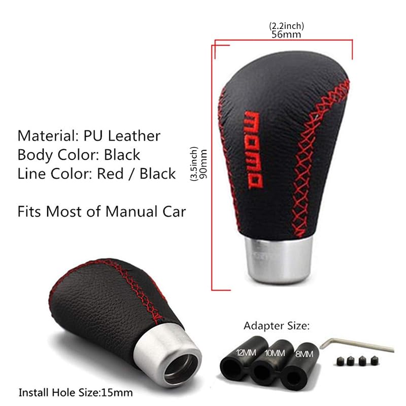 Amazon.co.jp: シフトノブ 5速 MT 赤 ユニバーサル PUレザーMOMO