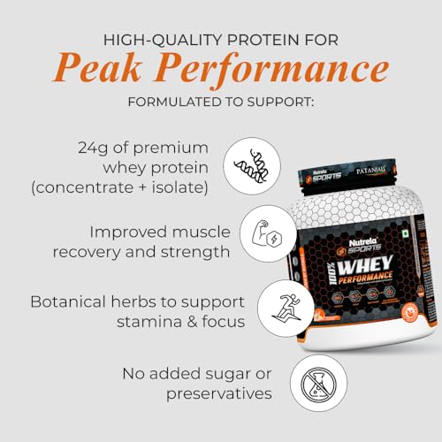 Image of NUTRELA Sports Patanjali Whey Protein 2kg with Shaker & Gripper | Malai Kulfi