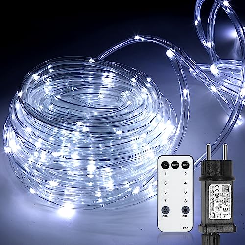 Cecaylie Tuyau lumineux extérieur 30 m, 300 LED, 8 modes, étanche IP65, intensité variable, pour l'extérieur, l'intérieur, le jardin, les fêtes, les...