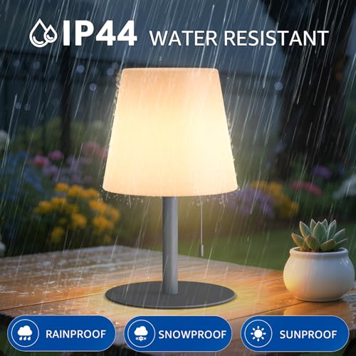 Image of uuffoo Shower Lamp Rechargeable Cordless Light Waterproof for Bathroom Spa | Portable Battery Operated Table Lamp RGB Mood Lighting LED Night Light for Patio kitchen Camping (2PCS Gray)