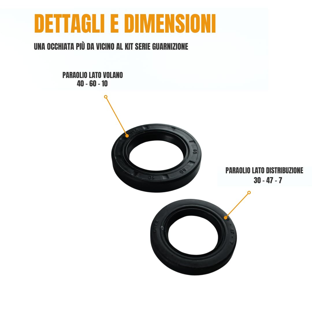 Serie Guarnizione Completa e Paraoli Compatibile Motore Lombardini lda 450 lda510 3ld510 per Motozappa - Motocoltivatore