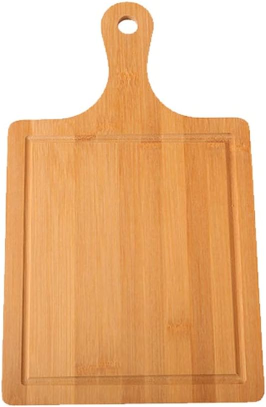 Round Wooden Cutting Board with Handle - Solid Wood Kitchen Board for Pizza, Bread, Fruit - 40x24cm, Easy to Hang, Durable and Stylish Food Prep Essential
