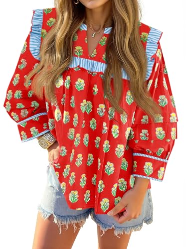 Tankaneo Womens Floral Babydoll Blouse Puff Only $27.54 at Amazon