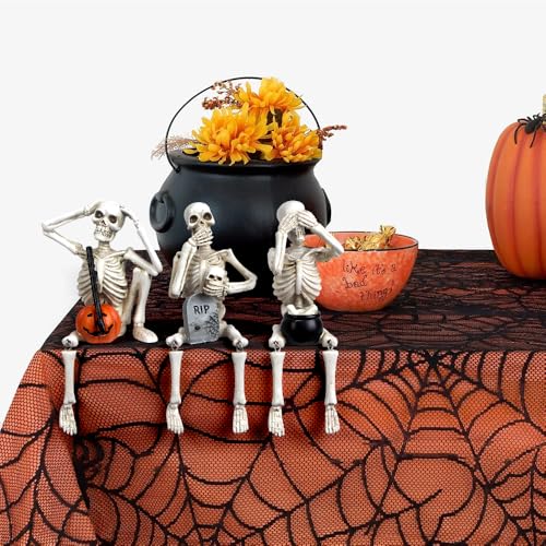 Set 3 Estatuas Halloween Calavera con Calabaza y Tumba miniatura 6
