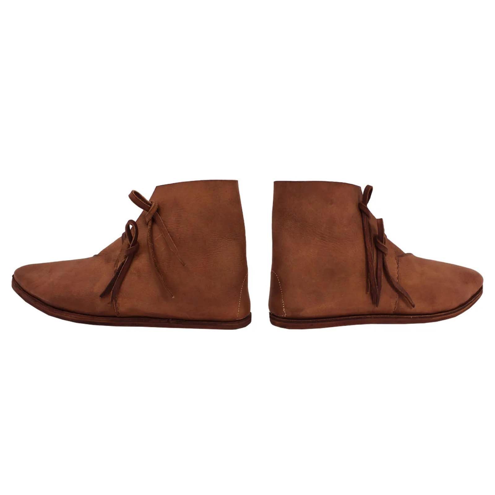 Generisch Mittelalterliche Herren-Stiefeletten im Stil der Stiefeletten, zum Hineinschlüpfen, lässig, niedriger Absatz, bequemes Schuhwerk für den Alltag Herren Schuhe Schwarz Daran