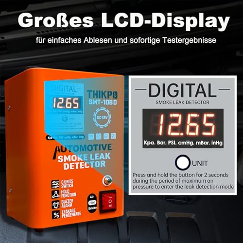 Máquina de humo de coche con pantalla LCD para diagnóstico de tuberías 12V 5