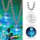 KBIBCK Disco Kugel Halskette, Disco Accessoires Damen, Discokugel Halskette LED mit Licht, Discokugel Schmuck, Thema Party Diskokugel Silber, Disco Kugel Zubehör Frauen Mädchen für Karneval Halloween