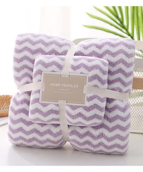 Image of HomeCloud Ultra Soft 300 GSM Bath Towel Set | 3X Softer Than Cotton Towels | Highly Absorbent & Ultra Fast Dry | Perfect for Home, Pool, Spa & Gym |Set of 2 (1 Bath (140x70cm), 1 Face Towel (75x35cm)
