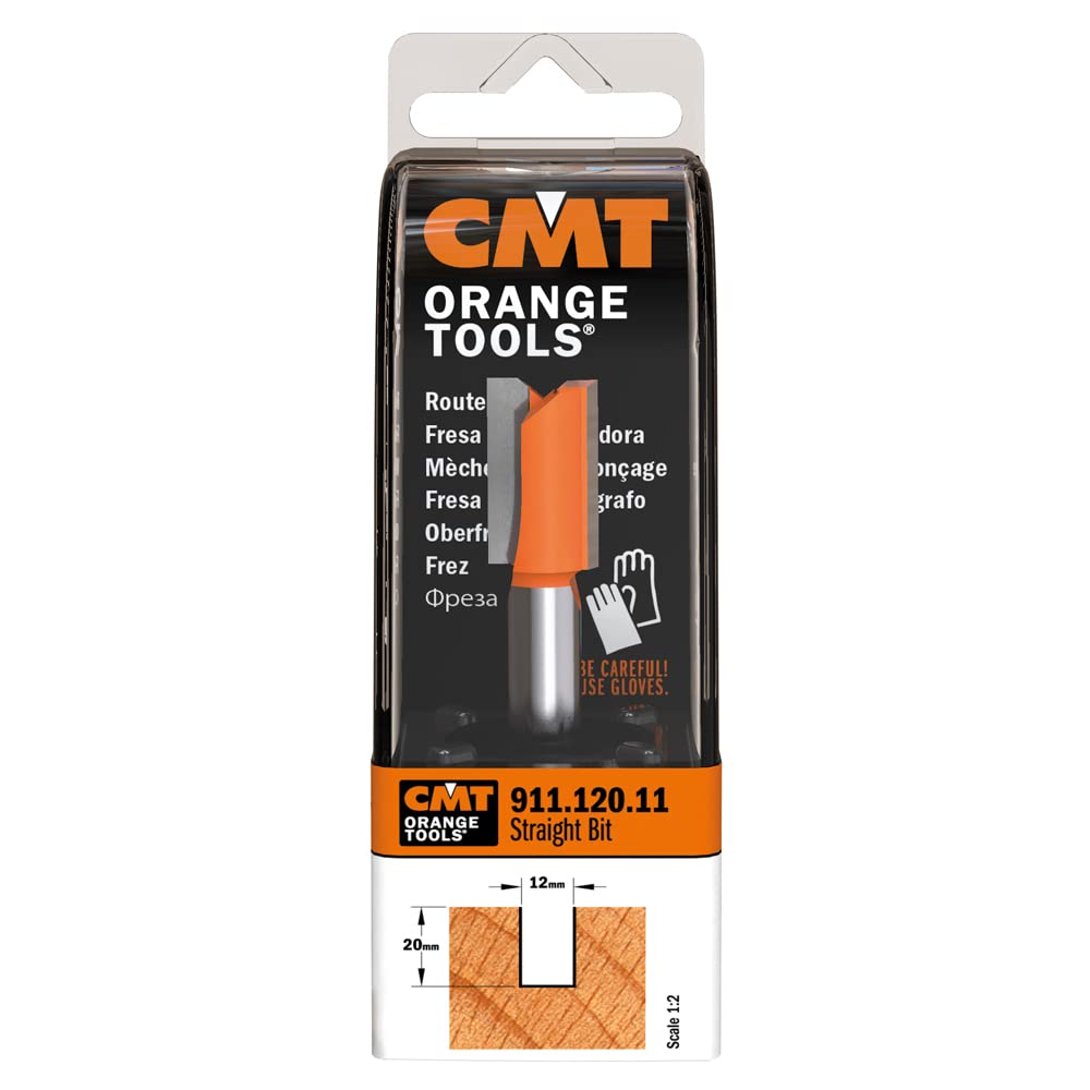 Fraise Droite CMT Orange Tools – Référence 911.120.11 – Diamètre 12 Mm, Longueur 20 Mm, Queue 8 Fraise Droite CMT Orange Tools – Référence 911.120.11 – Diamètre 12 Mm, Longueur 20 Mm, Queue 8