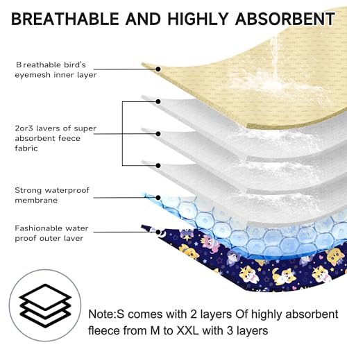 Image of 5 Pack Washable Diapers for Male Dogs, Belly Bands for Male Dogs, High Absorbing Male Dog Pee Wraps for Doggie in Incontinence or Excitable Urination and Training, L
