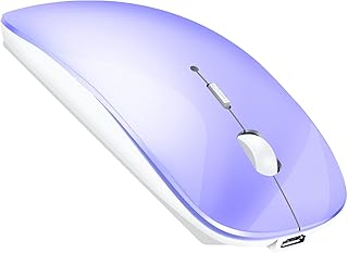 LEAPEST Wireless Bluetooth Mouse for MacBook Pro/Air/Mac/iPad/Laptop/Desktop/Mac/PC/Computer/Phone-Portable Slim Silent Office Mice with USB-C Adapter 2.4 GHz USB Mice (Purple)