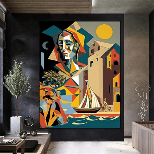 Peinture art prints toile image abstraite cubiste grand format 70x100cm