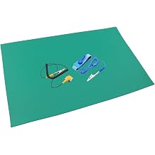 MEETOOT Temperature Resistant Anti Static Desk Mat Rubber Soldering Mat Grounding Wire Workbench Assembly Line Repair Mat for Circuit Boards Phone PC Tablet PC Repair Grounding Mat