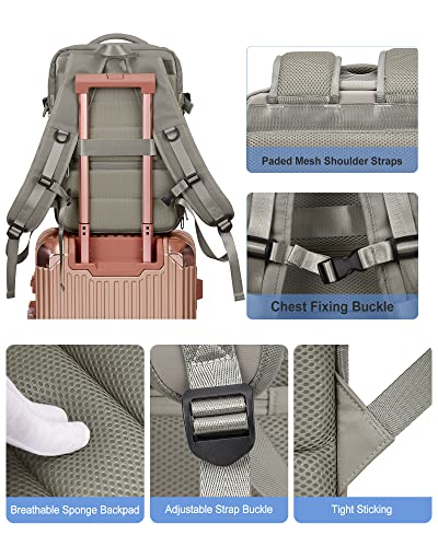 WONHOX Mochila de viagem para mulheres e homens, mochila para laptop com compartimento para sapatos,