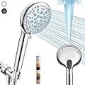 Veken Filtered Shower Head with Handheld, Adjustable 9 Spray Modes Rain Heads, Detachable High Pressure Rainfall Showerhead, 10 Layer Filters for Hard Water, and 70 Inchs Long Hose Extension (Chrome)