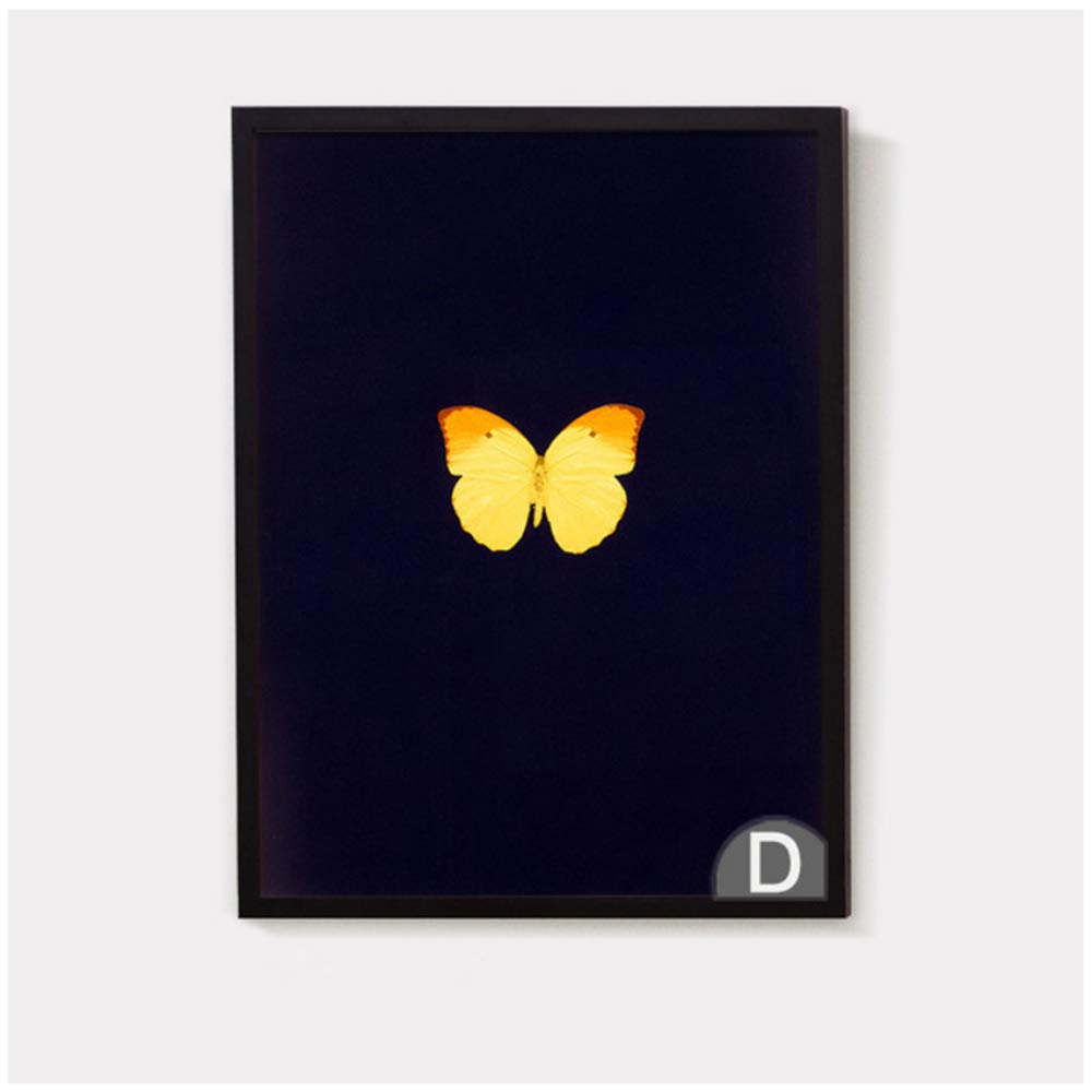 Impresiones de Carteles Pinturas en Lienzo Arte de Mariposas Modernas Hermosas Niñas Decoración para el hogar Imágenes Marco de decoración-50x70cm con Marco