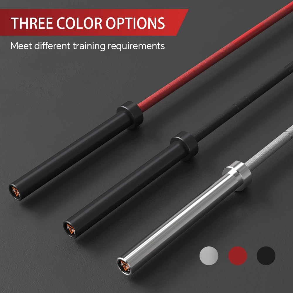 7FT Olympic Barbell Bar with Weight Plate Set Combo, Solid Olympic Bar with Bearings, 700Lbs Capacity Weight Bar for Home Gym Strength Training, Weightlifting, Powerlifting, Fit for 2" Olympic Plates