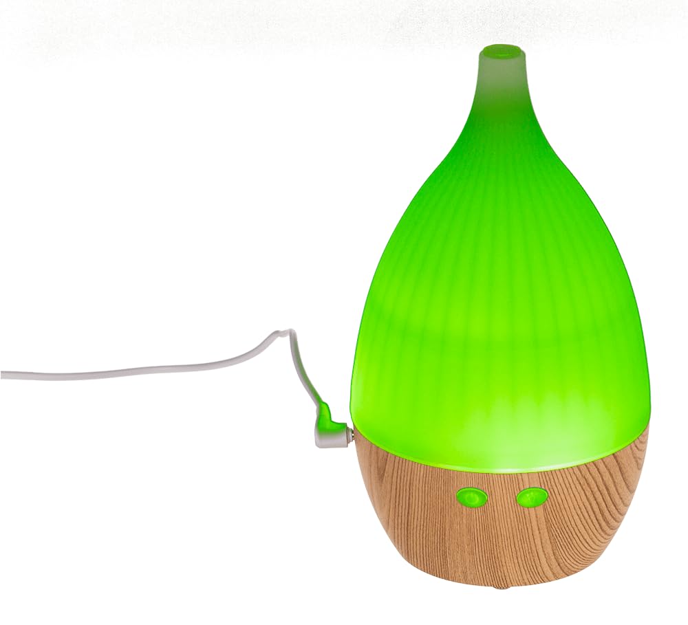 Nawilżacz powietrza/dyfuzor oleju, kopuła, z 7 zmieniającymi się kolorami LED i kablem USB, pojemność ok. 130 ml, ok. 19 cm, z tworzywa sztucznego, w pudełku prezentowym