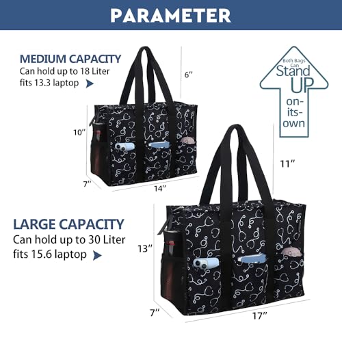 Image of Nurse Bags for Work Nursing Bag Multiple Pockets Waterproof Organizing Zip Top Clinical Bag for Nursing Students Home Health