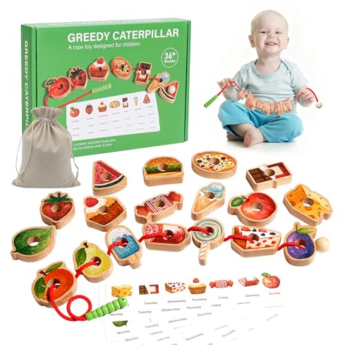 SPERMUOY Montessori Juguete a partir de 1, 2 y 3 años, juguete de madera, juego educativo para niños a partir de 2-3 años, niñas, juguetes de madera, tarjetas de aprendizaje para niños pequeños a