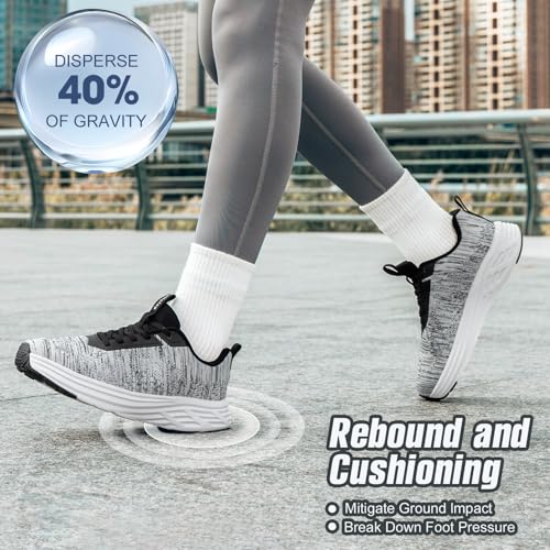 Image of Wide Toe Box Shoes Women Sneakers Extra Wide Width Arch Support Non-Slip Tennis Athletic Ultralight Running Shoes for Women Walking Diabetic Plantar Fasciitis Footwear 6-12