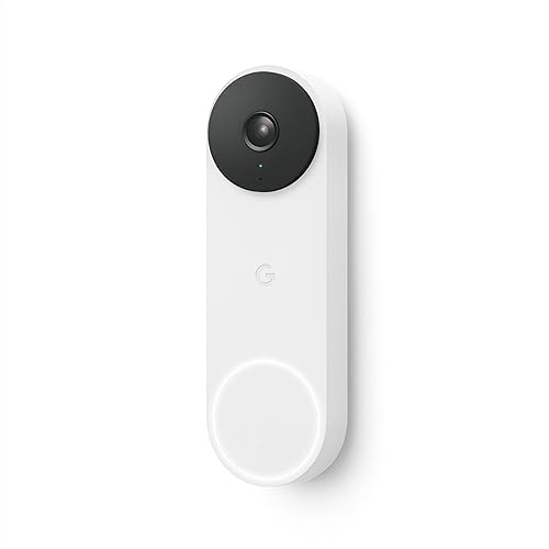 Google Nest Doorbell (cableado, 2. generación) - Cámara de timbre de video con cable - Cámara de seguridad de timbre - Nieve